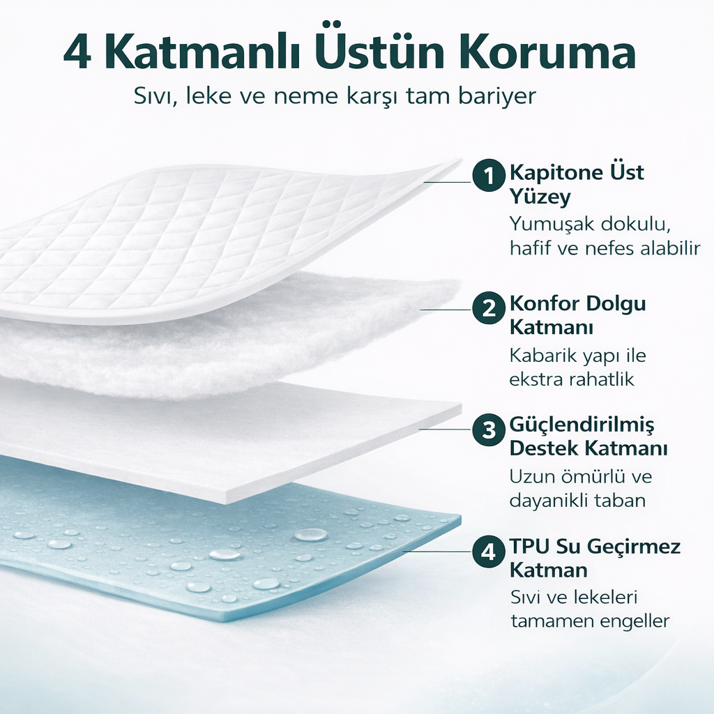 Sıvı Geçirmez Sessiz ve Yumuşak Yatak Alezi